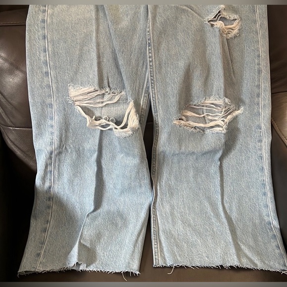 NWOT ETICA DEVON HIGH WAIST WIDE LEG DISTRESSED JEANS SIZE 30 - Picture 5 of 10